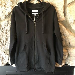 NWT Grey State black double zip hooded sweater